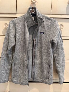 Patagonia Light Gray Fleece Full-Zip Jacket